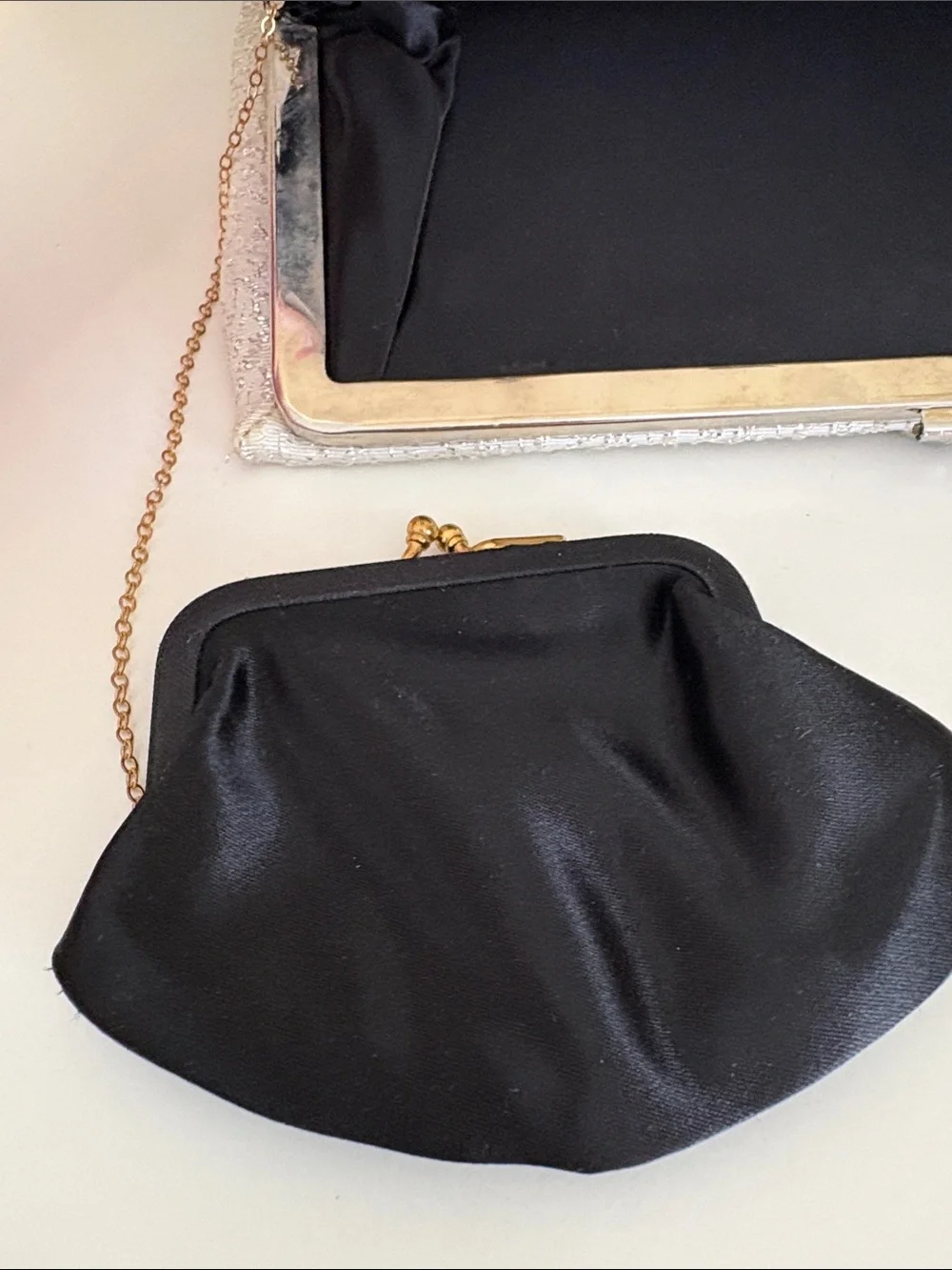 Vintage Elegant Silver Sparkle Evening Bag